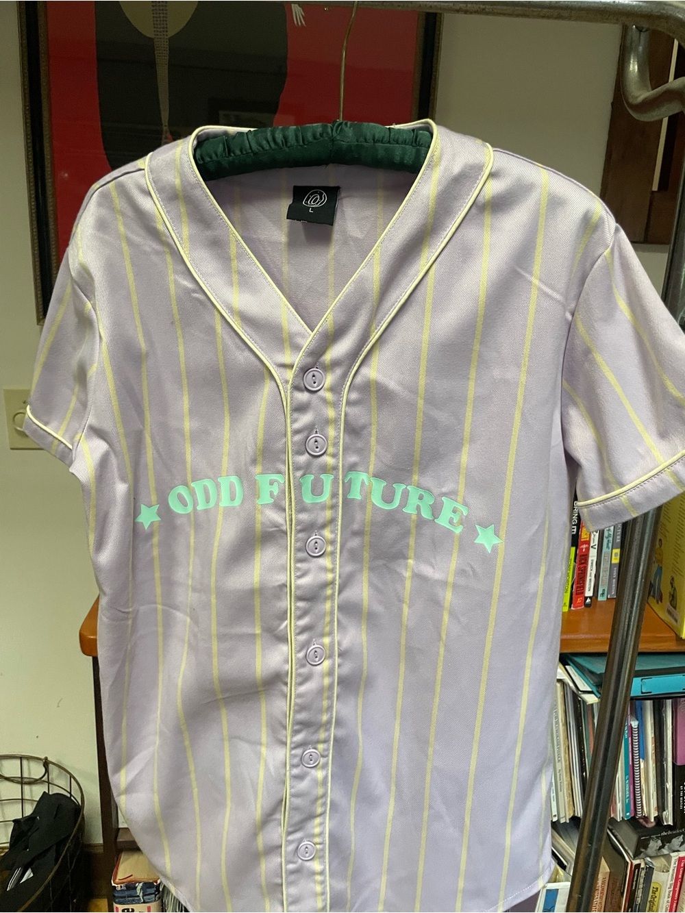 Odd Future Lavender & Yellow Pinstripe Baseball Jersey